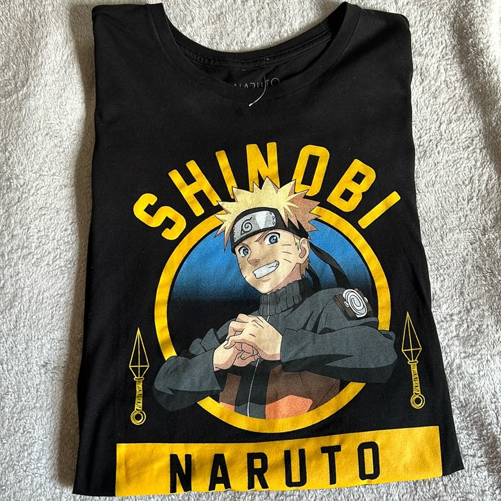 Naruto Shinobi Short Sleeve Tee Graphic T-Shirt Black size 2xl Big & Tall